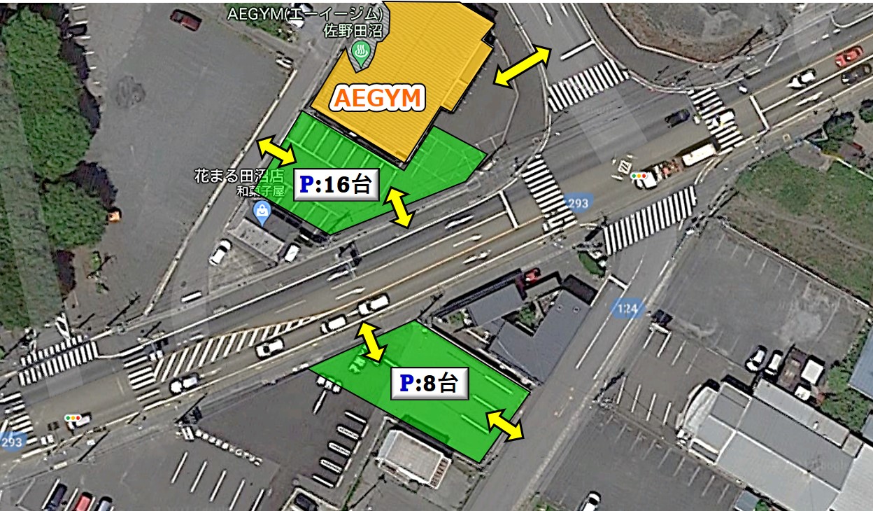 佐野市の24時間ジム　駐車場案内